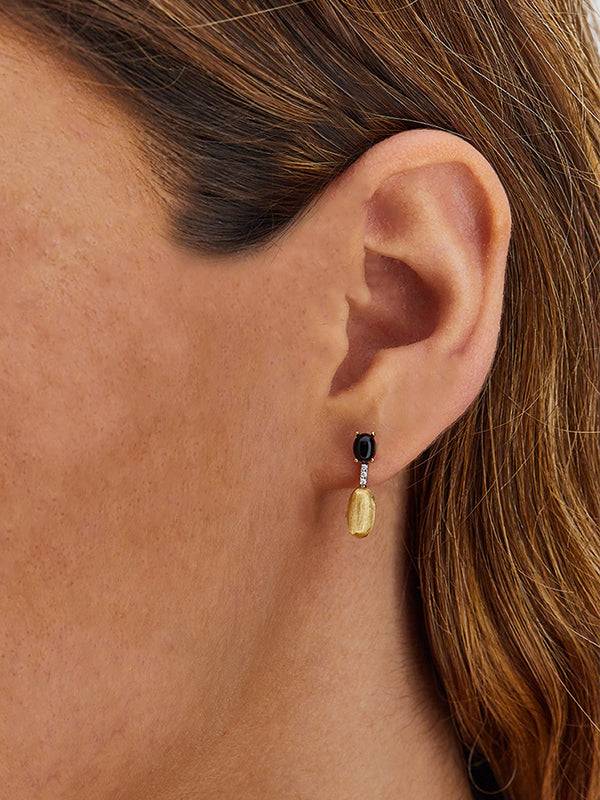 Nanis Orecchini "DANCING MYSTERY BLACK" pendenti in oro, diamanti e onice ne – Nanis Italian Jewels In Linea