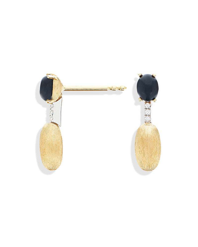 Nanis Orecchini "DANCING MYSTERY BLACK" pendenti in oro, diamanti e onice ne – Nanis Italian Jewels In Linea