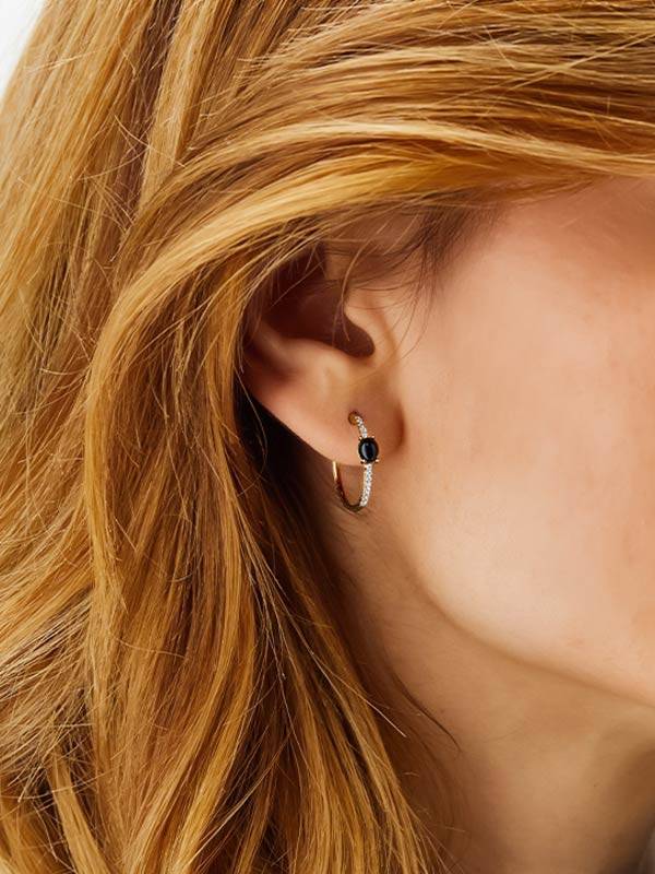 Nanis Orecchini "DANCING MYSTERY BLACK" a cerchio in oro, diamanti e onice n – Nanis Italian Jewels Nuovo