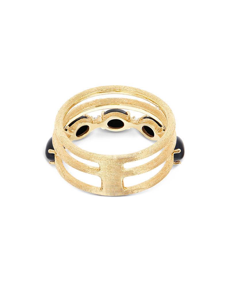 Nanis Anello "DANCING MYSTERY BLACK" a tripla fascia, in oro, pavé di diaman – Nanis Italian Jewels Promozione