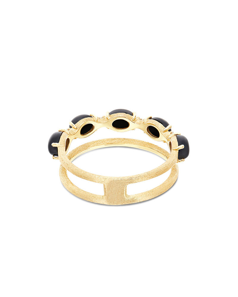 Nanis Anello "DANCING MYSTERY BLACK" a doppia fascia in oro, diamanti e onic – Nanis Italian Jewels Spedizione Gratuita