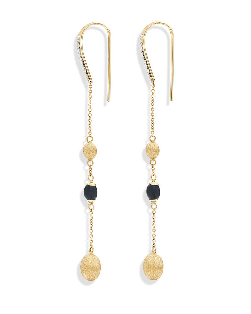 Nanis Orecchini "DANCING MYSTERY BLACK" da tutti i giorni pendenti in oro, d – Nanis Italian Jewels Negozi Online
