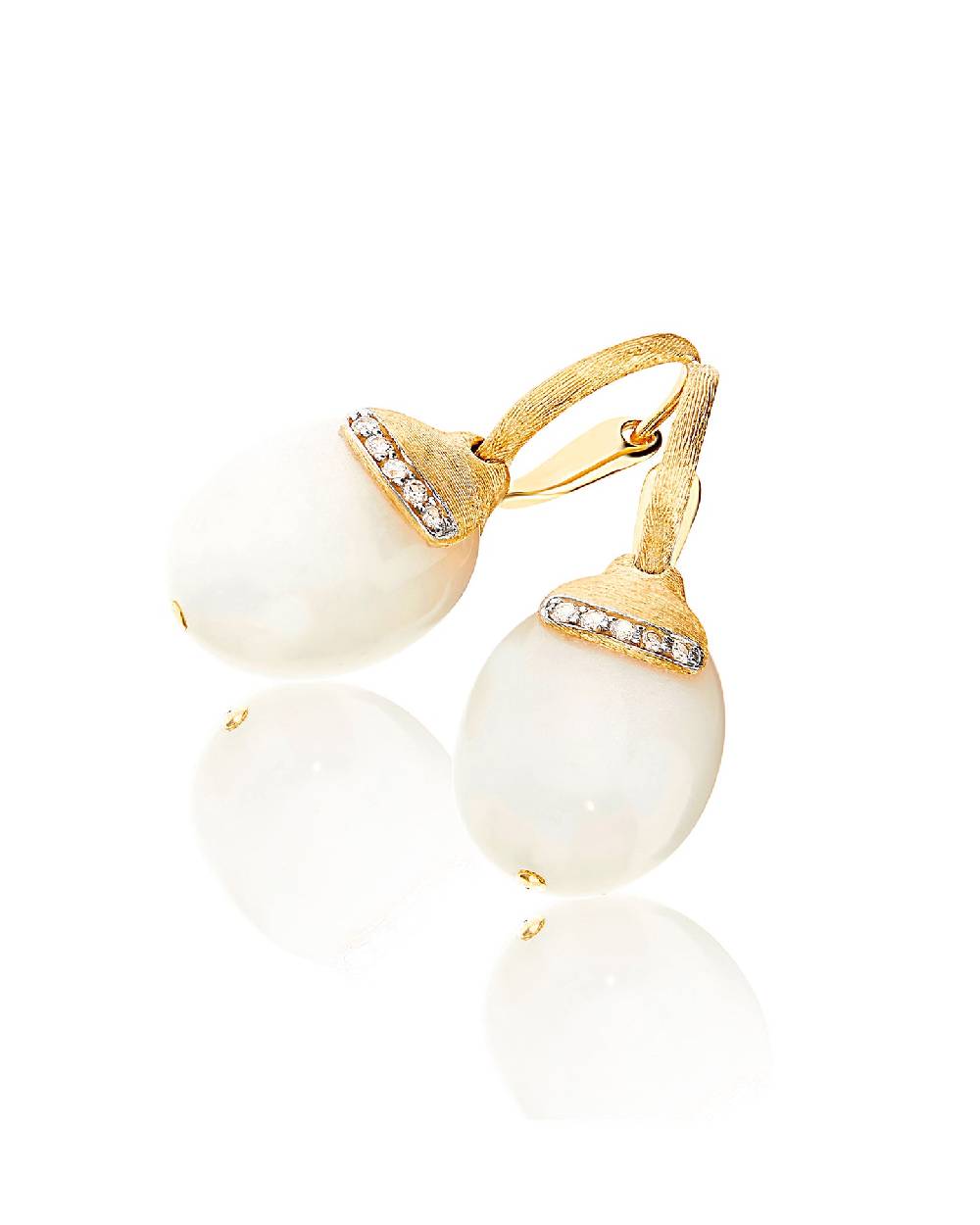 Nanis Orecchini ciliegine "WHITE DESERT" pendenti in oro, pietra di luna e d – Nanis Italian Jewels Offerta temporanea