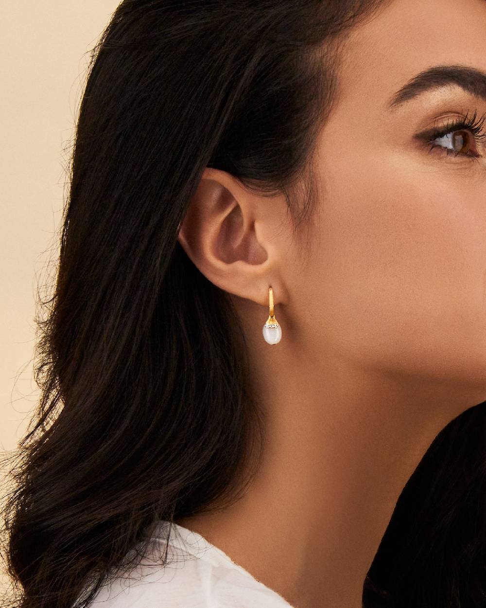 Nanis Orecchini ciliegine "WHITE DESERT" pendenti in oro, pietra di luna e d – Nanis Italian Jewels Convenienza
