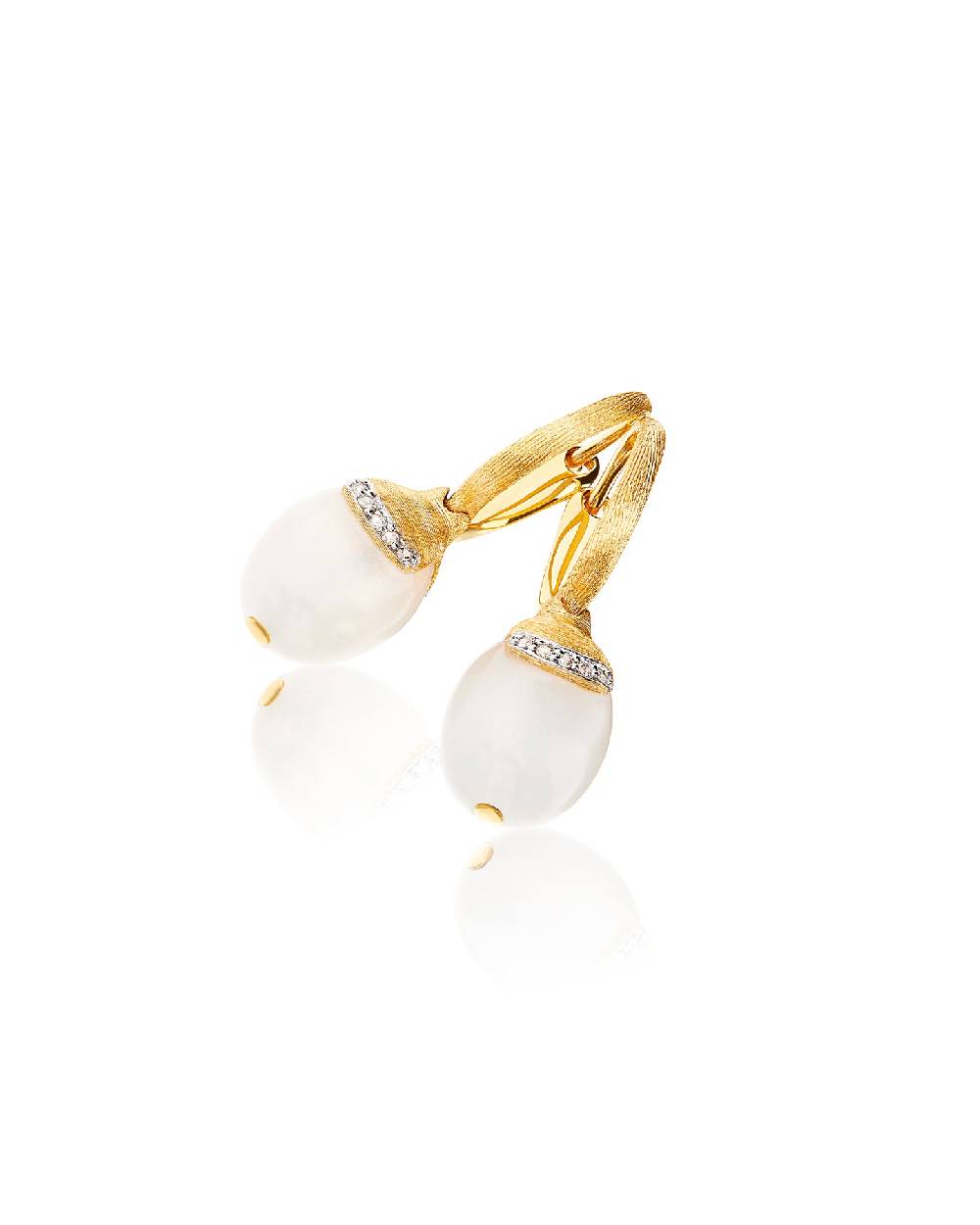 Nanis Orecchini ciliegine "WHITE DESERT" pendenti in oro, pietra di luna e d – Nanis Italian Jewels Convenienza