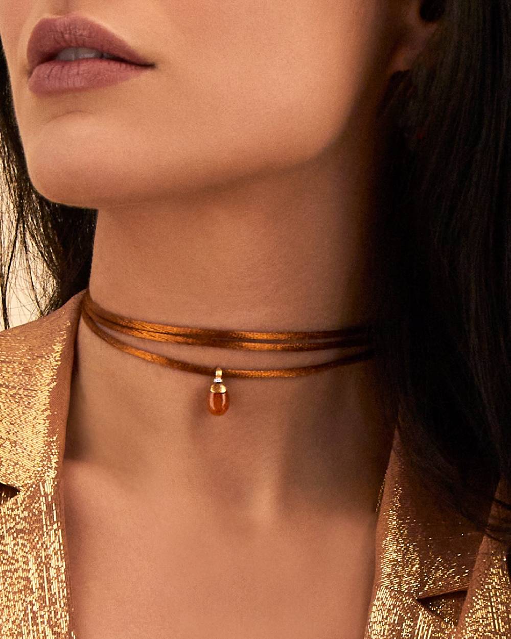 Nanis Pendente "PETRA" in oro, diamanti e avventurina arancione (piccolo) – Nanis Italian Jewels Economico