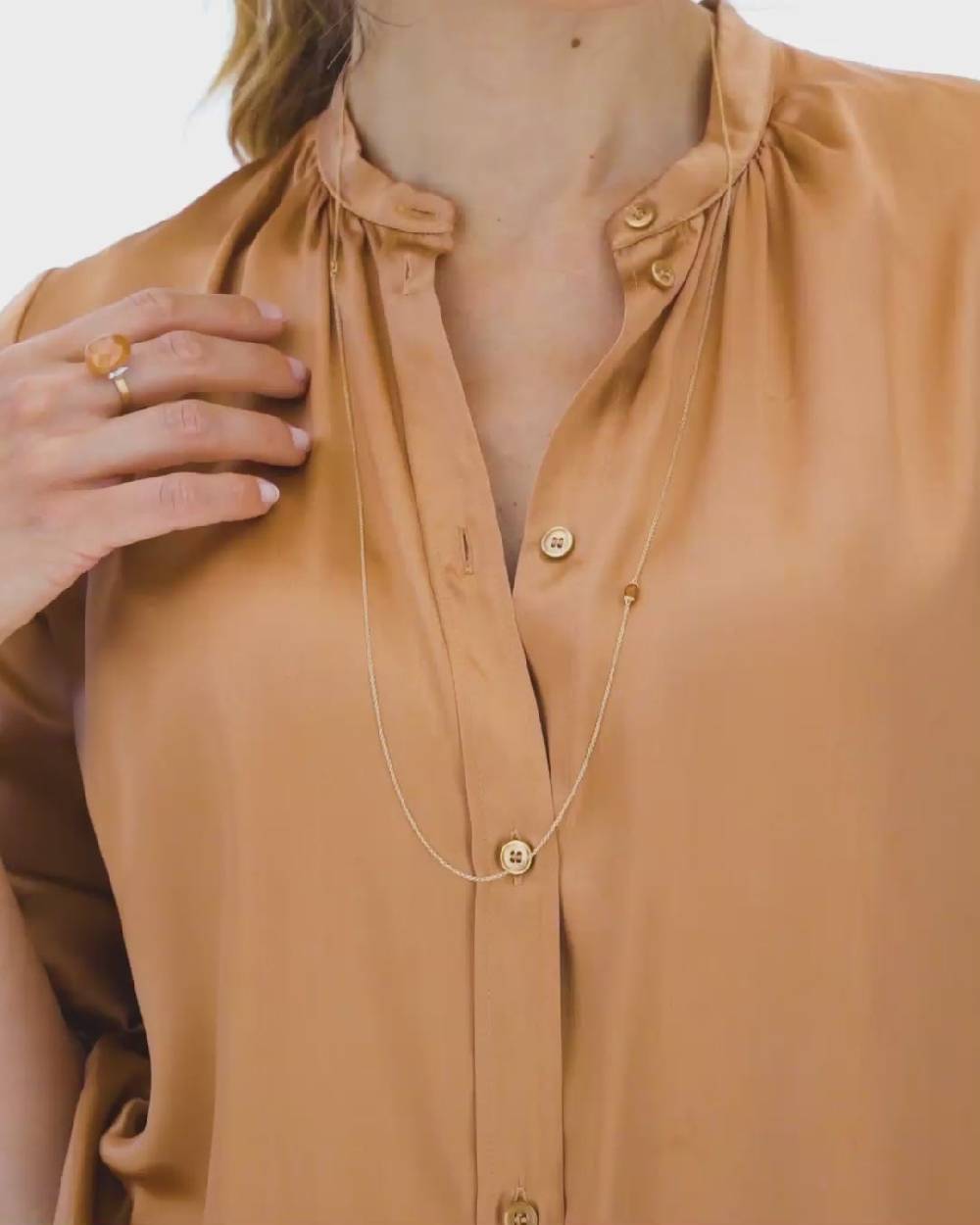 Nanis Collana "PETRA" in oro e avventurina arancione (lunga) – Nanis Italian Jewels Online