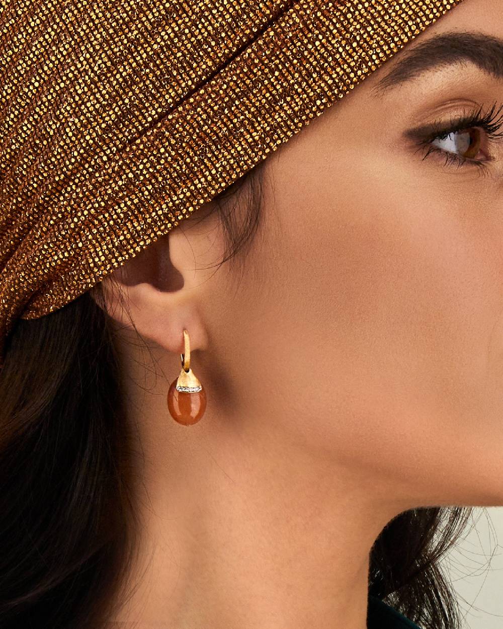 Nanis Orecchini ciliegine "PETRA" pendenti in oro, avventurina arancione e d – Nanis Italian Jewels Offerte
