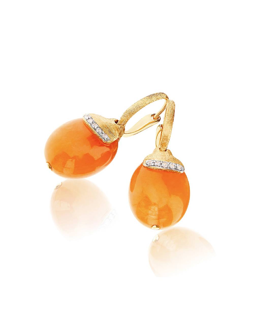 Nanis Orecchini ciliegine "PETRA" pendenti in oro, avventurina arancione e d – Nanis Italian Jewels Offerte