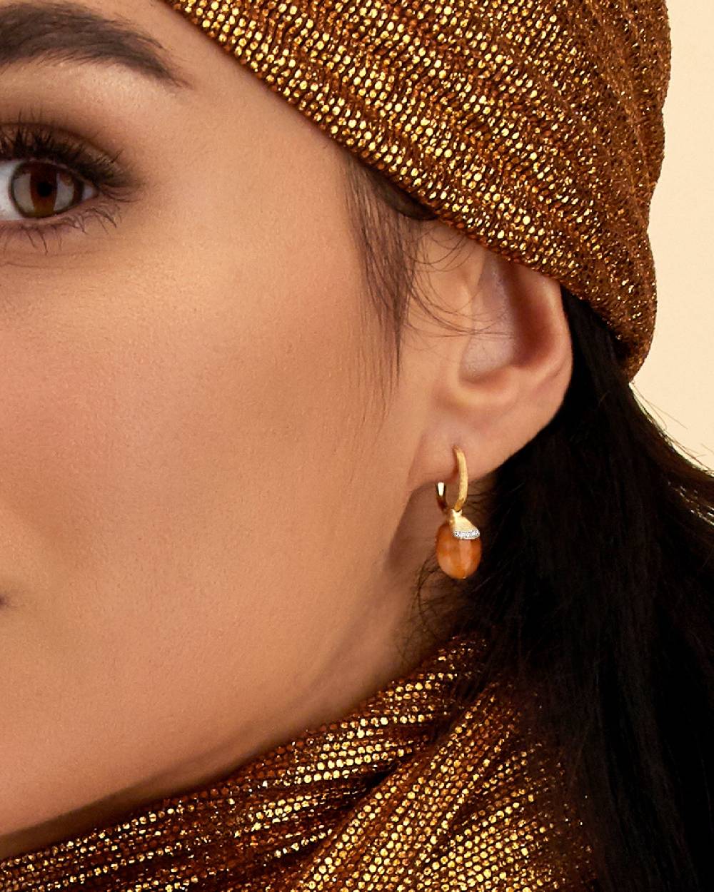 Nanis Orecchini ciliegine "PETRA" pendenti in oro, avventurina arancione e d – Nanis Italian Jewels Hotsell
