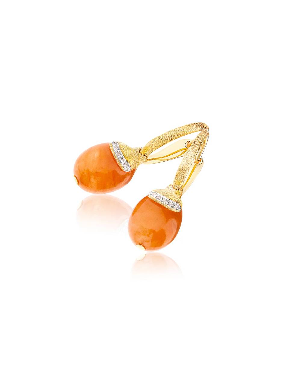 Nanis Orecchini ciliegine "PETRA" pendenti in oro, avventurina arancione e d – Nanis Italian Jewels Hotsell