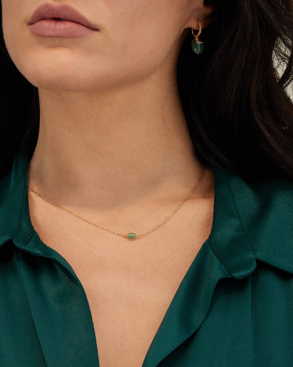 Nanis Collana "AMAZZONIA" in oro e avventurina verde (corta) – Nanis Italian Jewels Nuova