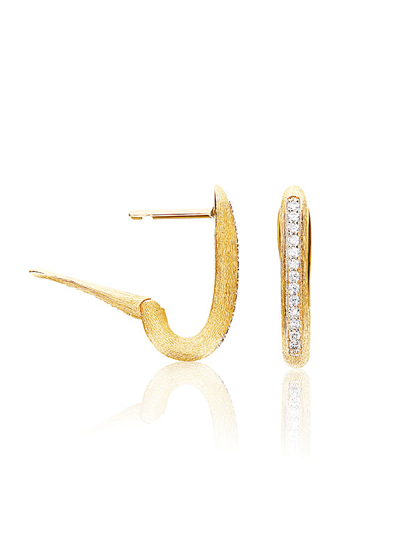 Nanis Orecchini a cerchio "LIBERA" squadrati piccoli in oro e diamanti – Nanis Italian Jewels Qualità