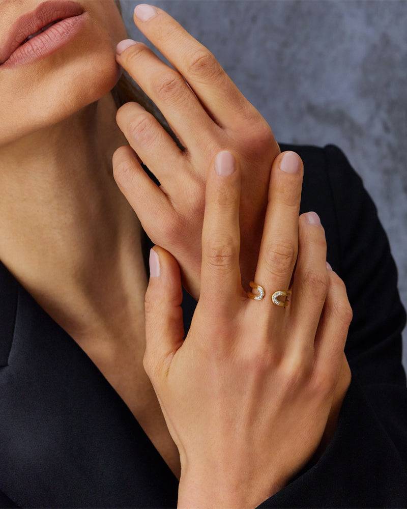 Nanis Anello "LIBERA" aperto in oro e diamanti – Nanis Italian Jewels Soddisfazione Garantita