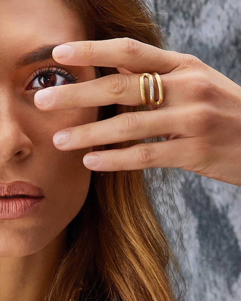 Nanis Anello "LIBERA" a spirale in oro e diamanti – Nanis Italian Jewels Qualità Garantita