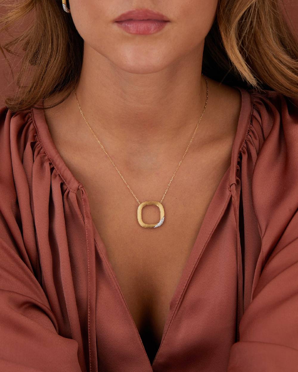 Nanis Collana "LIBERA" con ciondolo squadrato in oro e diamanti (grande) – Nanis Italian Jewels Promozione Limitata
