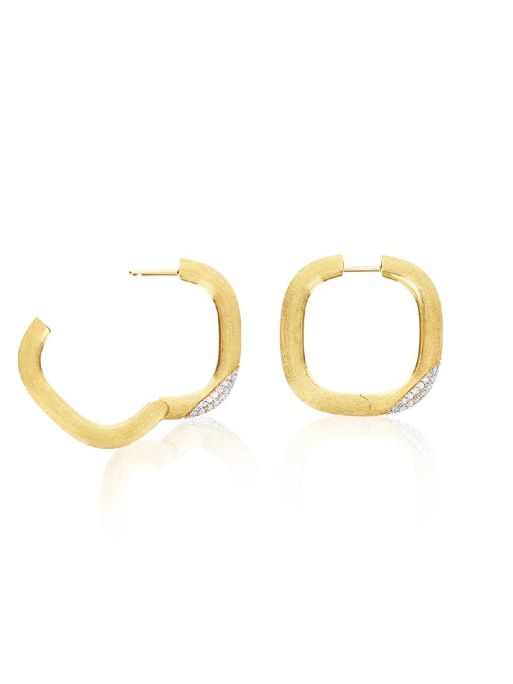 Nanis Orecchini "LIBERA" squadrati in oro e diamanti (grandi) – Nanis Italian Jewels Shopping Online