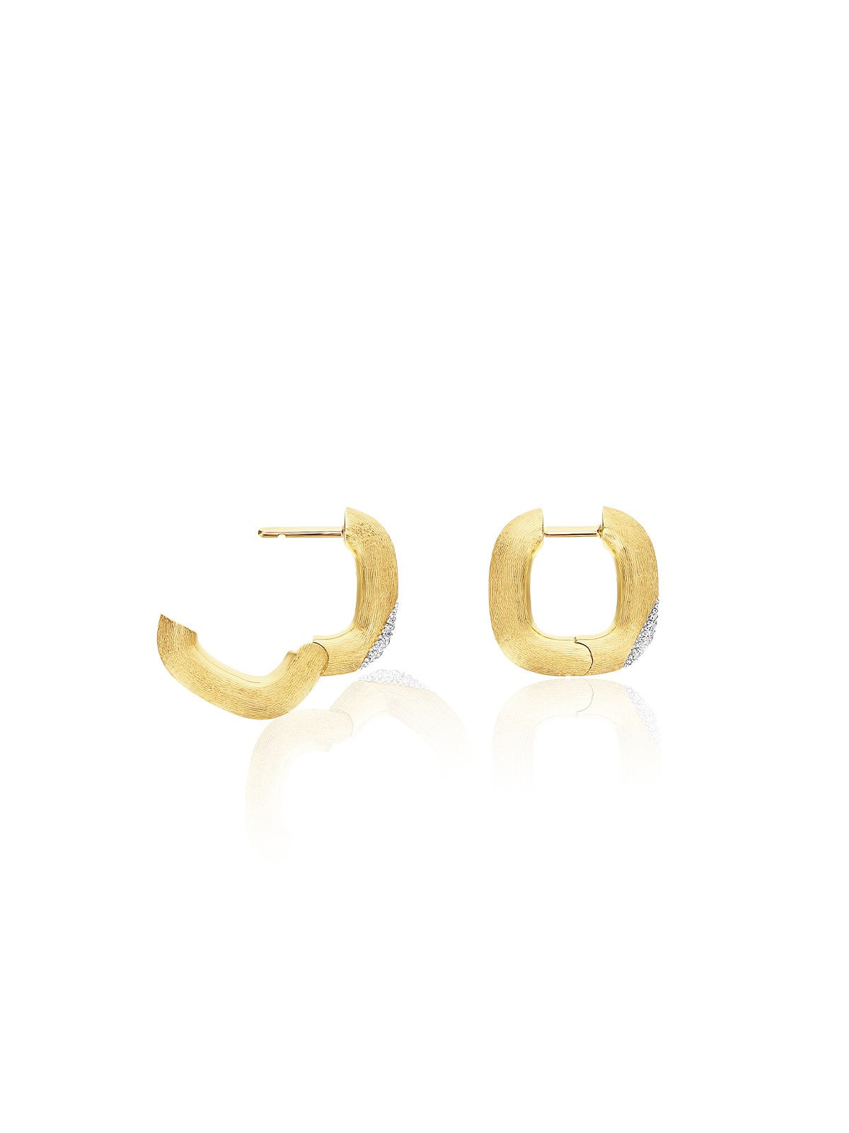 Nanis Orecchini "LIBERA" squadrati in oro e diamanti (piccoli) – Nanis Italian Jewels Affare Del Giorno