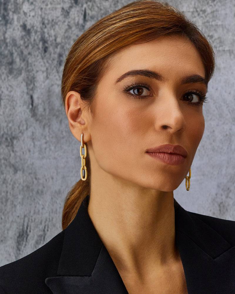 Nanis Orecchini "LIBERA SOUL" pendenti con triplo elemento in oro e diamanti – Nanis Italian Jewels Convenienza