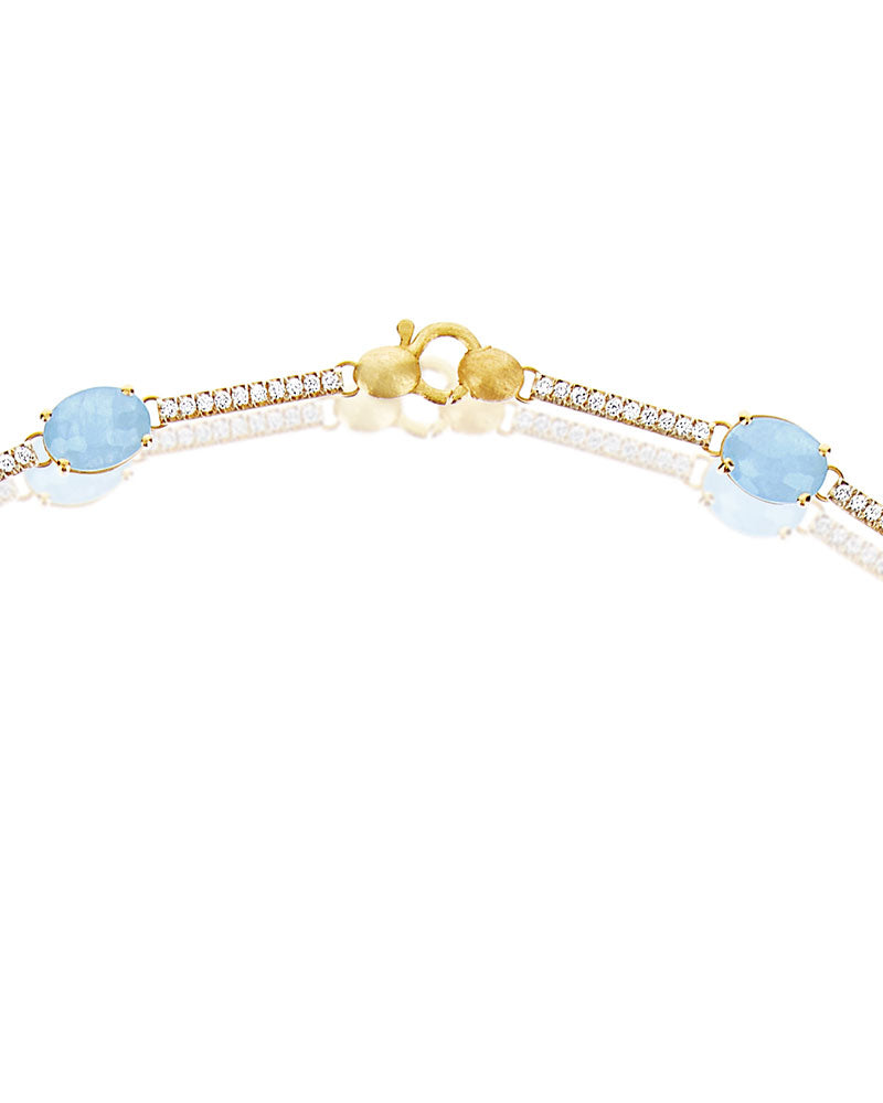 Nanis Collana girocollo "ARIA" in oro, acquamarina e barrette di diamanti – Nanis Italian Jewels Economico