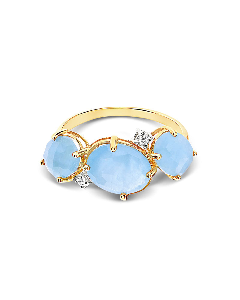 Nanis Anello "IPANEMA" in oro, acquamarina e dettagli di diamanti – Nanis Italian Jewels 2025