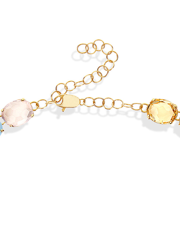 Nanis Collana girocollo "IPANEMA" in oro, ametista, quarzo e topazio blu – Nanis Italian Jewels Italy