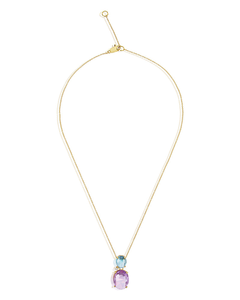 Nanis Collana "IPANEMA" in oro, ametista, topazio blu e dettaglio di diamant – Nanis Italian Jewels Promozione