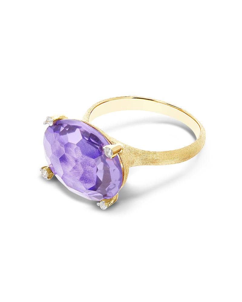 Nanis Anello "IPANEMA" in oro, ametista e dettagli di diamanti – Nanis Italian Jewels Pezzi Unici