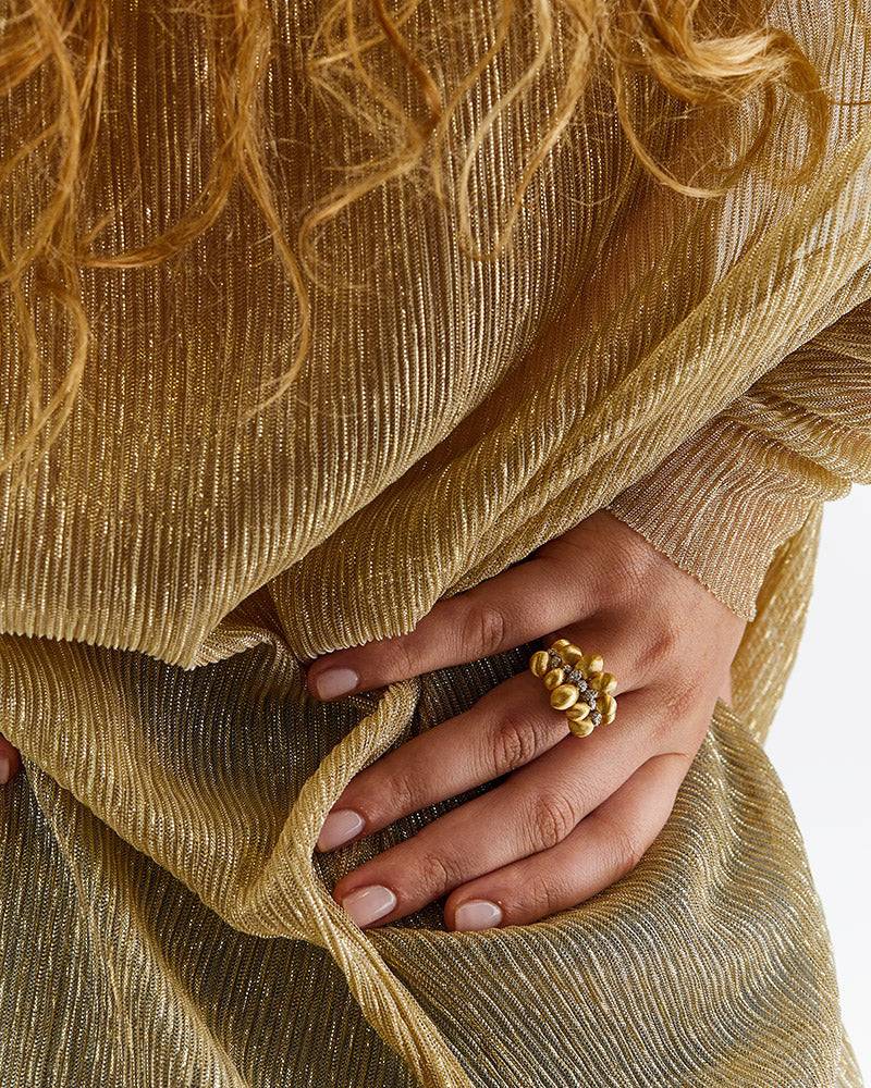 Nanis Anello "TRASFORMISTA" con elementi a goccia in oro e diamanti – Nanis Italian Jewels Shopping Online