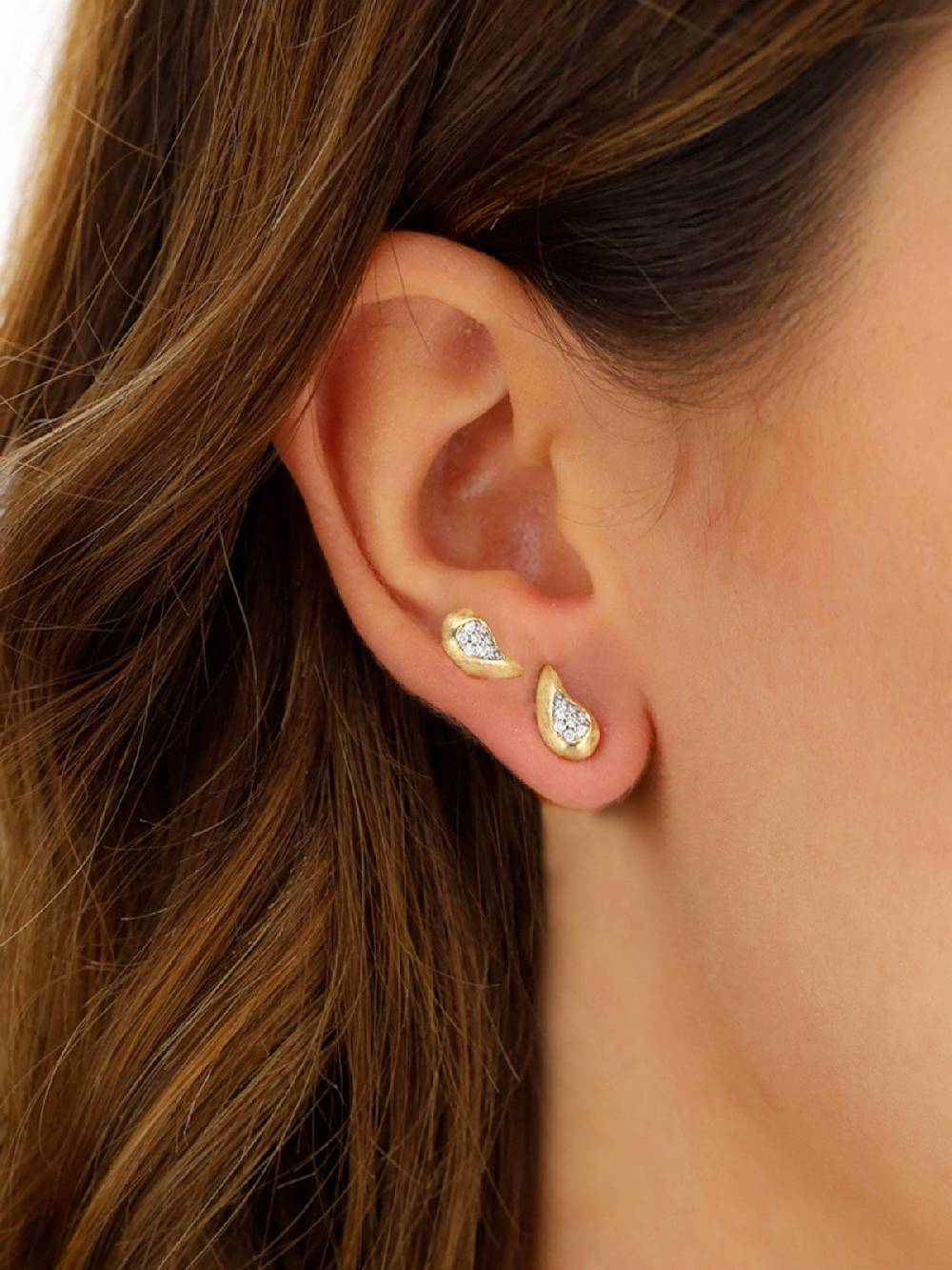 Nanis Orecchini a lobo "TRASFORMISTA" con elemento a goccia in oro e diamant – Nanis Italian Jewels Affare Del Giorno