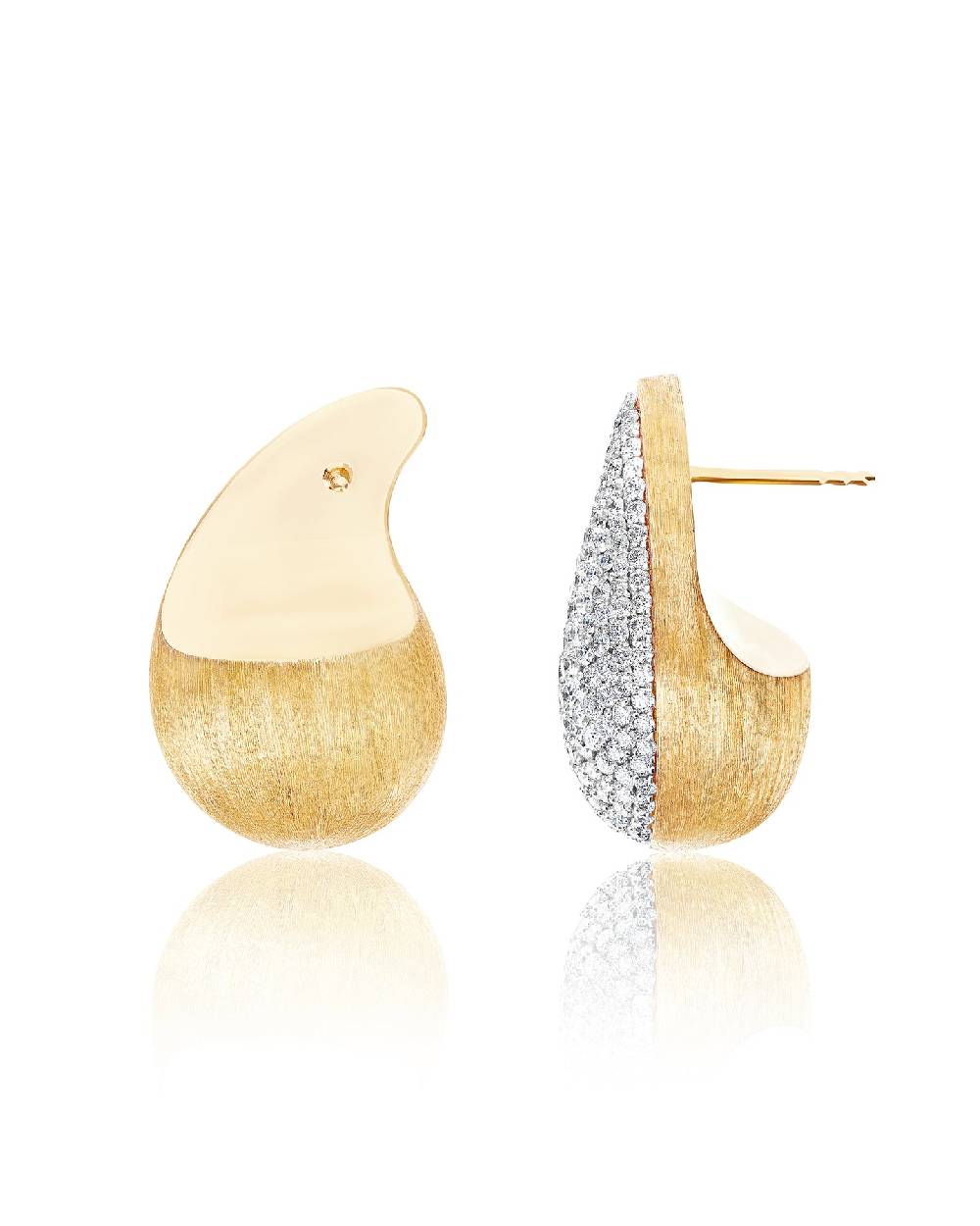 Nanis Orecchini a lobo "CASHMERE" in oro e diamanti – Nanis Italian Jewels Online
