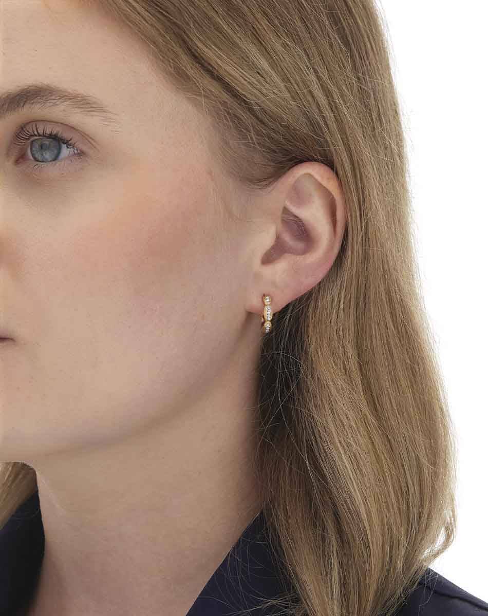 Nanis Orecchini a cerchio piccoli "Diva" in oro e diamanti – Nanis Italian Jewels Negozio