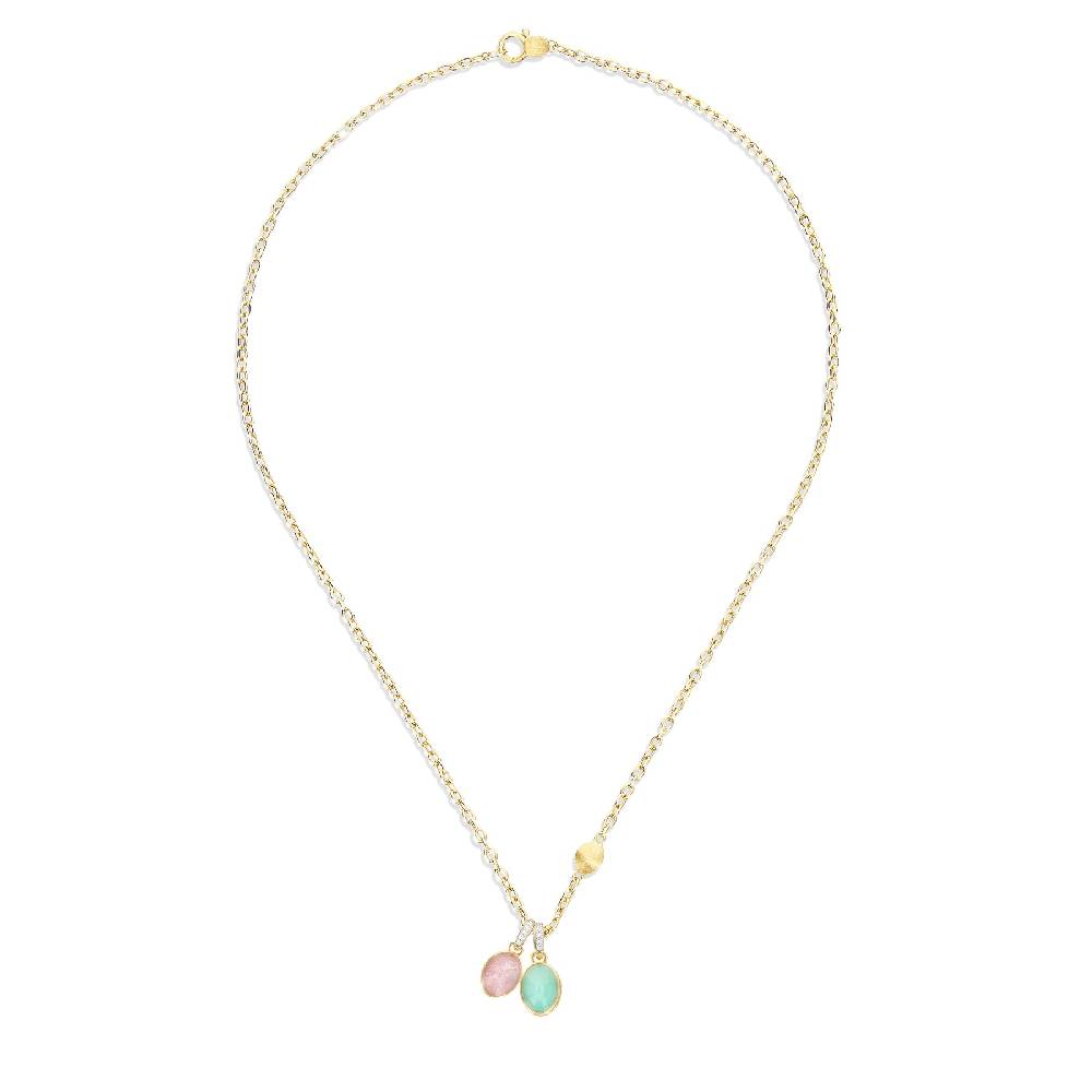 Nanis collana a catena con charms pendenti "boules" in oro inciso, diamanti – Nanis Italian Jewels 2025
