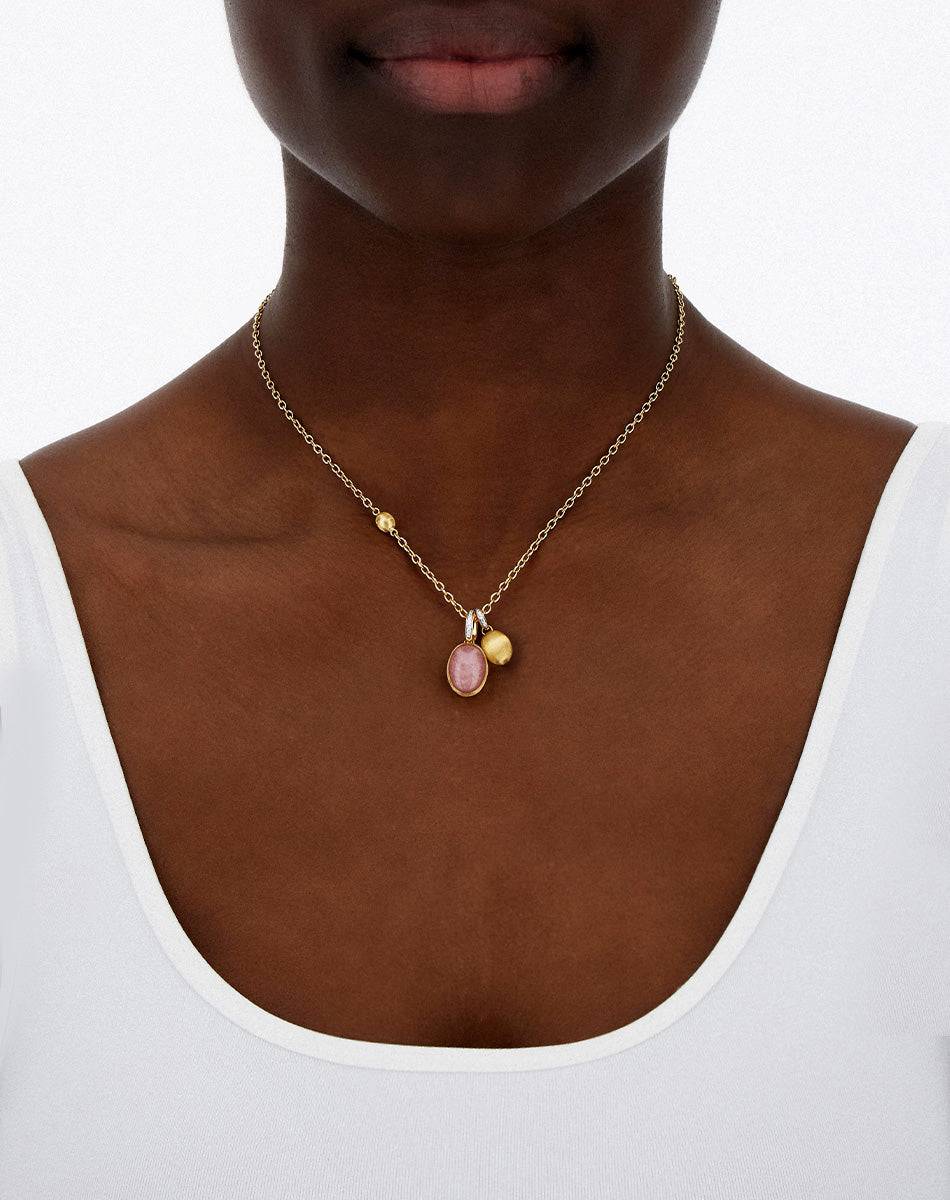 Nanis Collana a catena con charms pendenti "boules" in oro inciso, diamanti – Nanis Italian Jewels In Linea