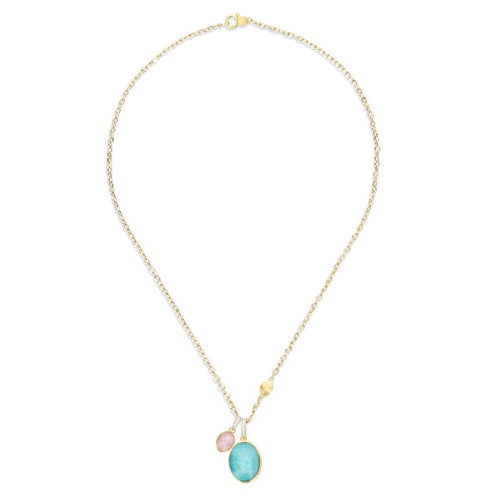 Nanis collana a catena con charms pendenti "boules" in oro inciso, diamanti – Nanis Italian Jewels Nuovo