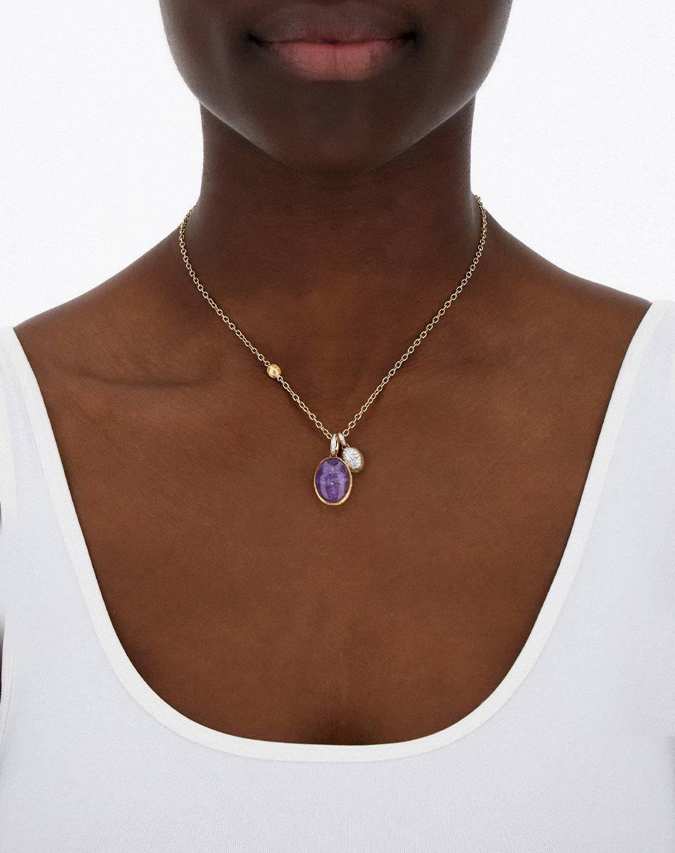 Nanis collana a catena con charms pendenti "boules" in oro inciso, diamanti – Nanis Italian Jewels Qualità