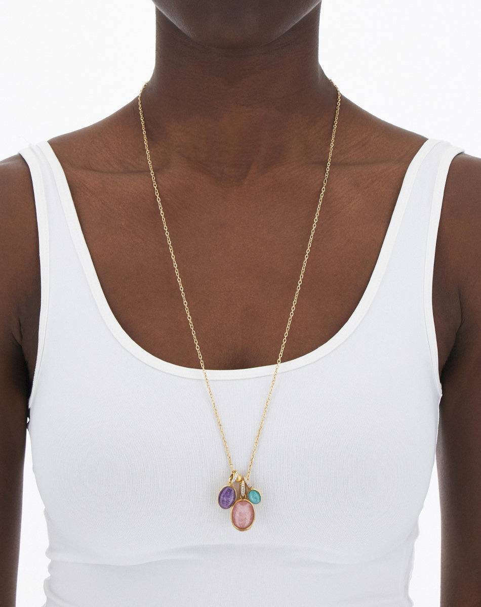 Nanis collana a catena con charms pendenti "boules" in oro inciso, diamanti – Nanis Italian Jewels Spedizione Gratuita