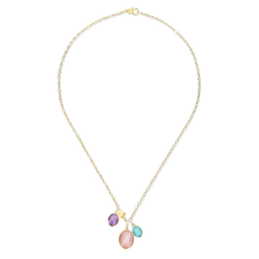 Nanis collana a catena con charms pendenti "boules" in oro inciso, diamanti – Nanis Italian Jewels Spedizione Gratuita