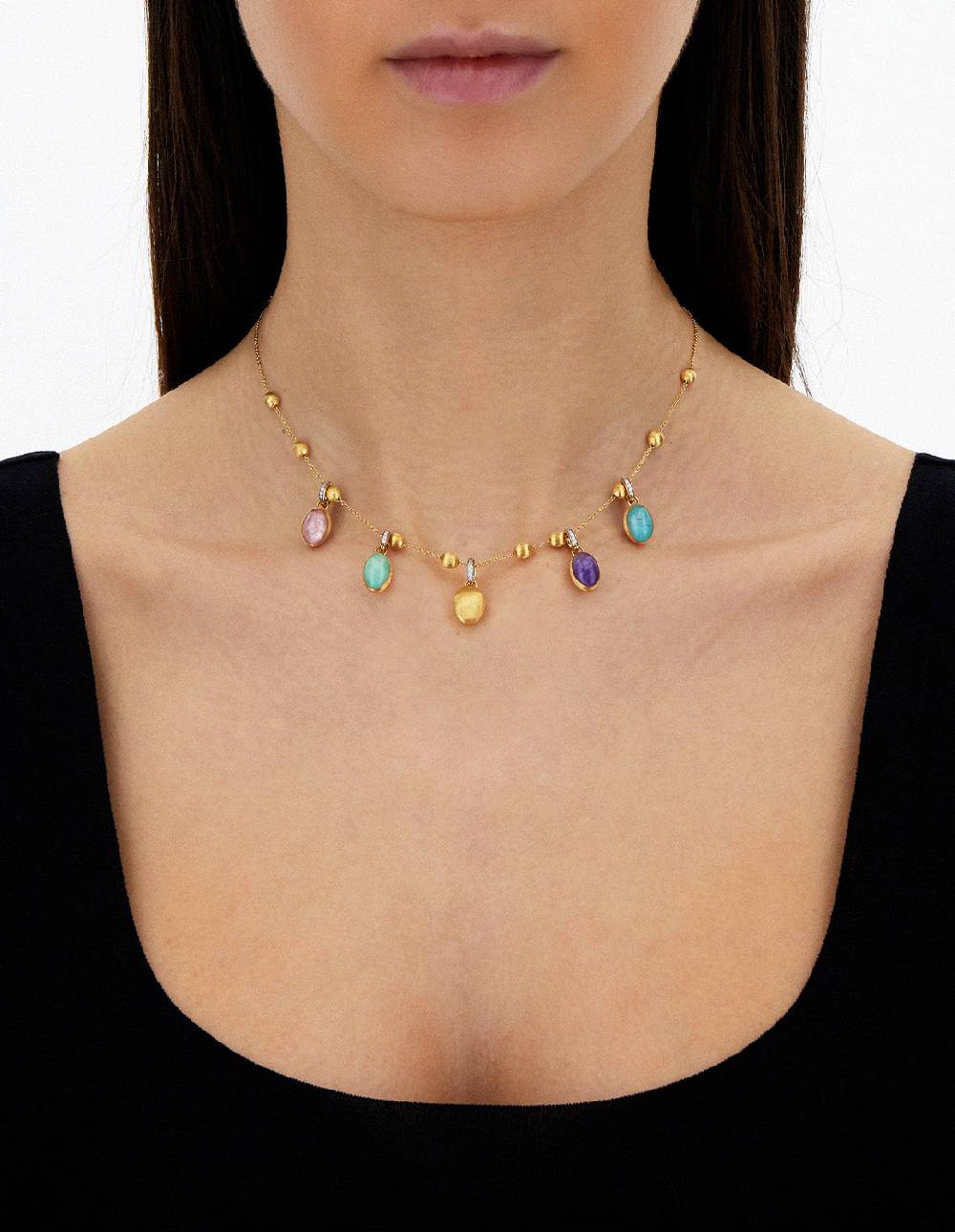 Nanis collana girocollo "soffio" con charms colorati in oro, diamanti e piet – Nanis Italian Jewels Liquidazione
