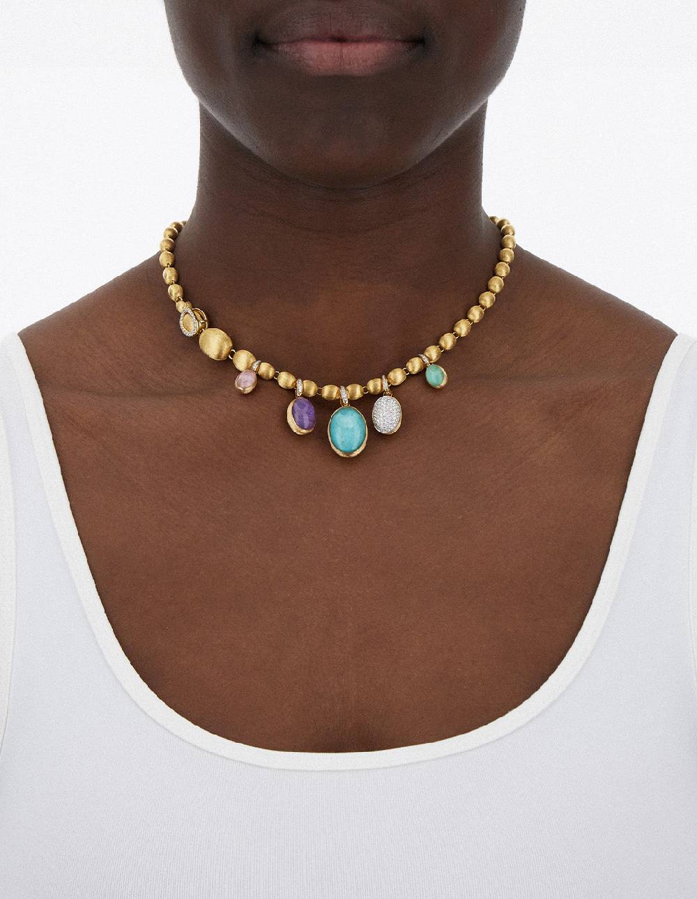 Nanis collana girocollo "ivy" con charms colorati in oro, diamanti e pietre – Nanis Italian Jewels Qualità Garantita