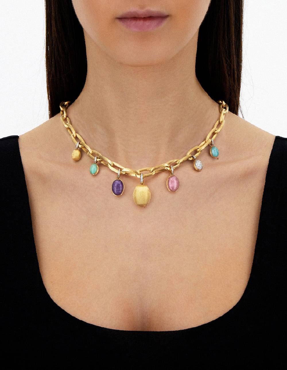 Nanis collana a catena "libera" con charms colorati in oro, diamanti e pietr – Nanis Italian Jewels Negozi Online