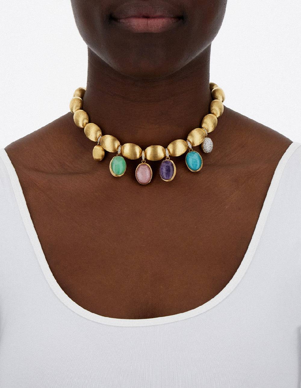 Nanis collana di perle "muse" con charms colorati in oro, diamanti e pietre – Nanis Italian Jewels Acquista Ora