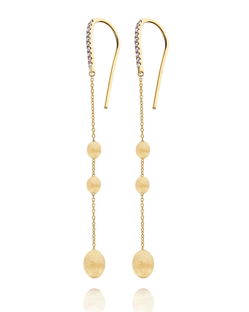 Nanis Orecchini "soffio" pendenti lunghi in oro e diamanti – Nanis Italian Jewels Offerta esclusiva