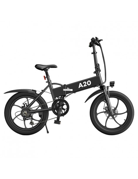 ADO A20+ 250W Bicicletta elettrica pieghevole Telaio 7 velocità Ingranaggi rimovibili Batteria agli ioni di litio 10 4 Ah - Nero Hotsell