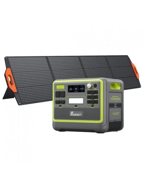 FOSSiBOT F2400 Generatore Solare Portatile da 2048Wh/2400W+SP200 18V 200W Pannello Solare Pieghevole - Verde Affare Del Giorno