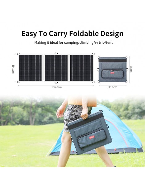 GOFORT Pannello Solare Portatile 18V 60W con Tre Porte di Uscita DC/QC3.0/USB-A I Più Venduti