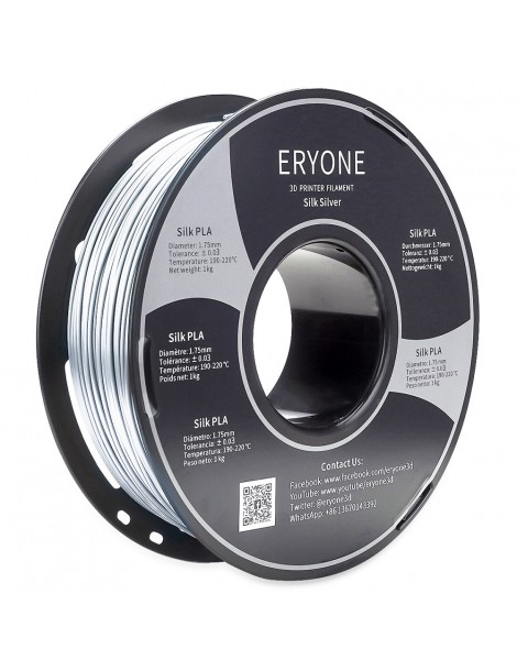 ERYONE Seta PLA Filamento per stampante 3D 1 75 mm Tolleranza 0 03 mm 1 kg (2 2 libbre)/Pool - Argento Vendita