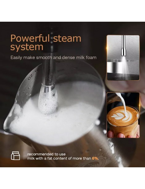 HiBREW H10 1050W macchina da caffè semi-automatica a 20 bar macchina per caffè espresso a cialde e macinato ESE capacità 1 5L Italia