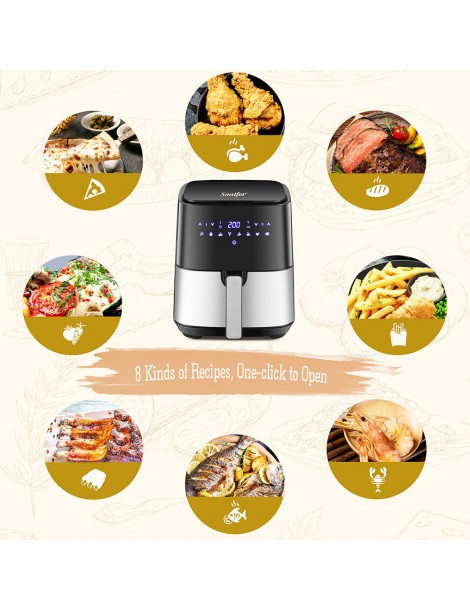 Sonifer SF1014 1450W 5L Friggitrice ad aria senza olio LED Touchscreen friggitrice elettrica Cestello antiaderente Shopping Online