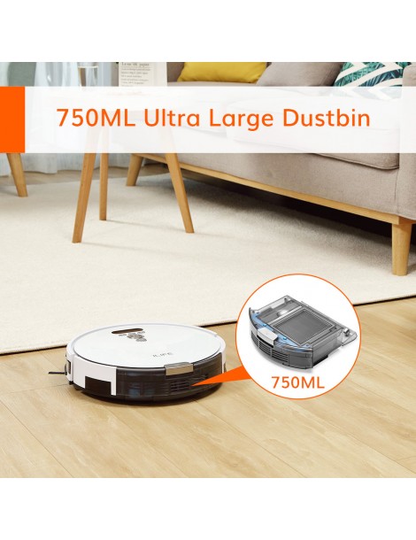 ILIFE V8 Plus Robot Aspirapolvere 1000Pa Aspirazione Pulizia a umido 750ml Grande Pattumiera Versione europea Sottocosto